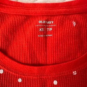 Old Navy Red and White Polka Dot Kids Pajama Top
